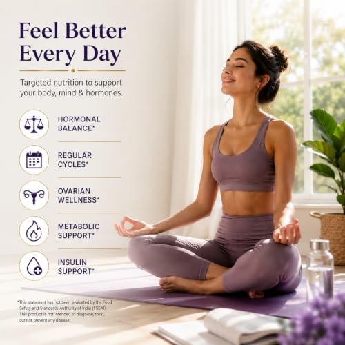 Image of Simply Human OvaSync PCOS Support Capsules | Myo-Inositol & D-Chiro Inositol with Berberine, Spearmint & Magnesium | Supports Hormonal Balance, Ovarian Health & Metabolic Wellness | 120 Capsules (30 Servings)