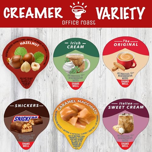 Office Roast Variety Pack Creamers Liquid Creamer Singles | Gift Assortment Box | Coffee Cream | Snickers, Italian Sweet, Original, Hazelnut, Irish & Caramel Macchiato - No Refrigeration - Box Of 30 - Image 3