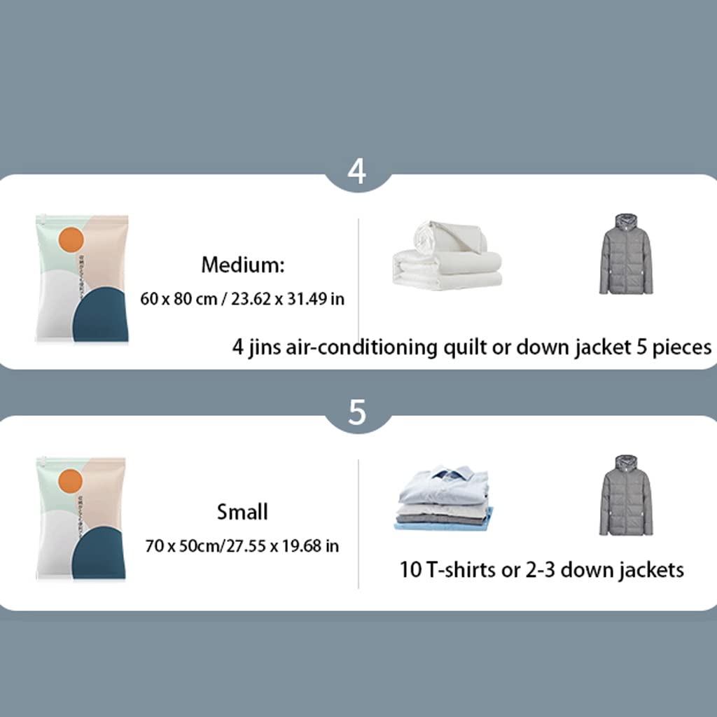 Vakuum-Aufbewahrungsbeutel Vakuum-Kompressionsbeutel 80 % mehr Stauraum Perfekt für die Aufbewahrung auf Reisen/zu Hause Platzsparende Beutel zur Aufbewahrung mit Handpumpe Kompressionsbeutel für