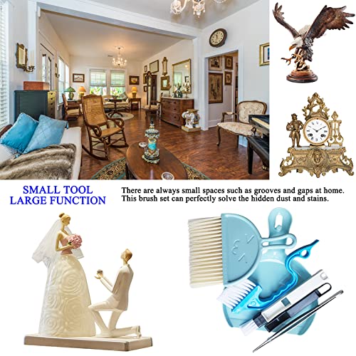 Besen und KehrschaufelPinzette, Reinigungsbürsten, Rillenspaltreinigung, WerkzeugSet, 4 Stück, Küchenreinigungsbürsten, MiniSet, Mehrzweckkleines Set für Zuhause, Tür, Fenster, Schienen, Tische, – Bild 3