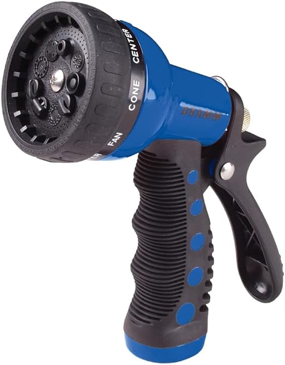 Touch N Flow 9 Pattern Adjustable Multi-Pattern Brass/Zinc Front Threaded Hose Nozzle