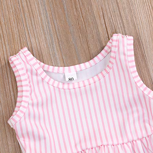 Image of YOUNGER TREE Toddler Baby Girls Summer Swimsuit Sleeveless Striped Swimwear Two-Piece Suit Beach Bikini