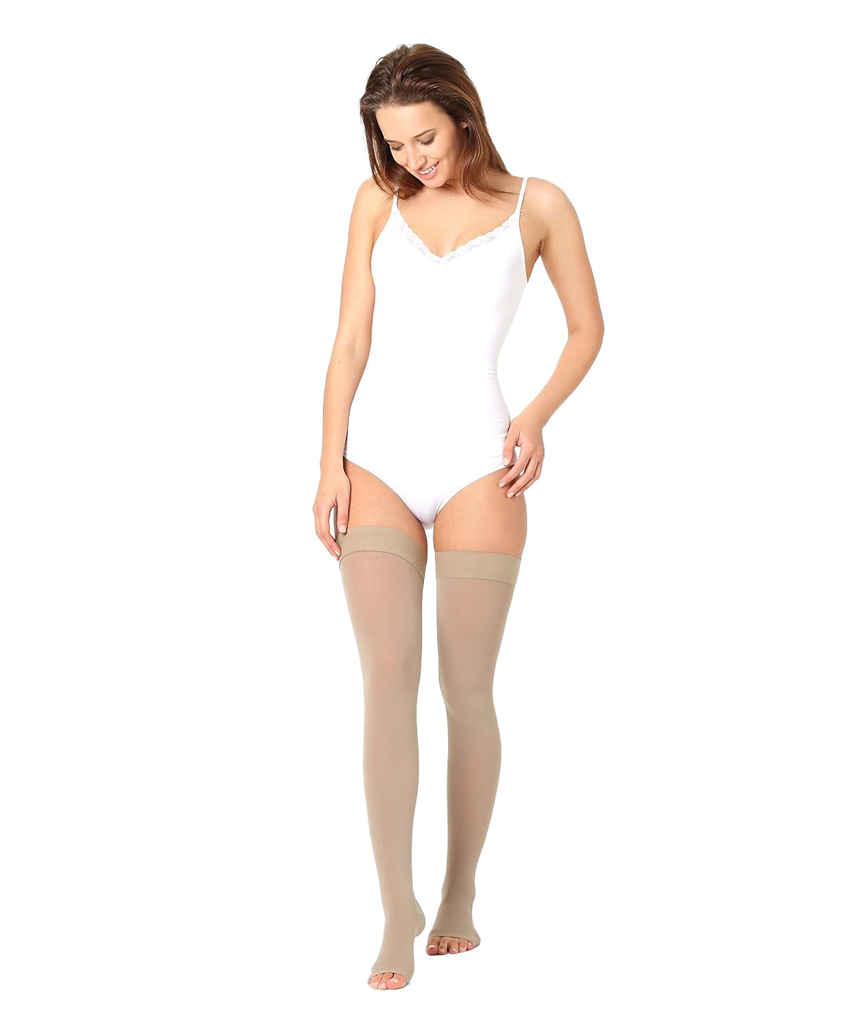 ®BeFit24 calze mediche elastiche con punta aperta (23 – 32 mmHg, 120 classe 2) per uomo e donna – particolarmente adatta a calze contro vene varicose, Viaggio, Edema e gambe gonfie