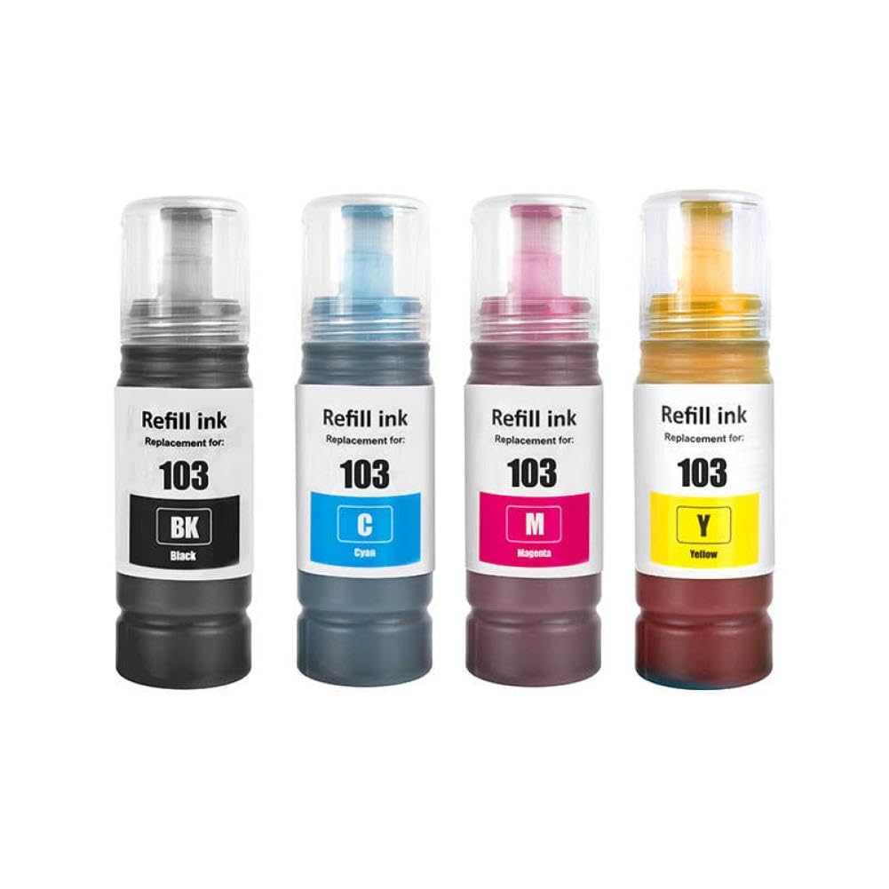 Tinta de sublimación 4x70ML 103 Compatible con Suministros de Impresora L3160 L3210 L3211 L3250 L3251 L3256 L3260 L3266 L5190 L5290
