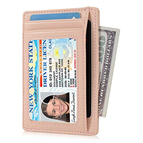 Image of GH GOLD HORSE Slim RFID Blocking Card Holder Minimalist Leather Front Pocket Wallet for Women | Slim
