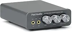 Fosi Audio K5 Pro Gaming DAC Amplificador de fone de ouvido Mini Hi-Fi Estéreo Digital Analógico Conversor de Áudio USB Tipo C/Óptico/Coaxial para RCA / 3,5 MM AUX para PS5 / PC/MAC/Computador