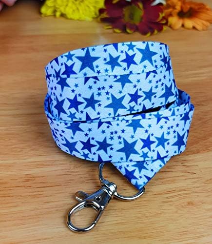 SpiriuS Lanyard Neck Strap for id Card Badge Holder with Safety Clip Breakaway 2cmx43cm Original Design (Multi White Stars) - Image 5