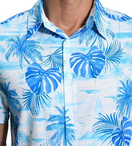 Aiyino Hawaiian Shirt for Men, Tropical Holiday Short Sleeve Casual Button Down Beach Shirts - Image 5