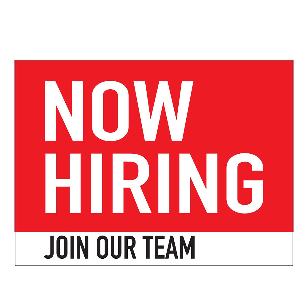 Now Hiring Aufkleber – Vinyl, 17,8x22,9 Cm, Wetterfest, Für Fenster/Türen/Fahrzeuge, Repositionierbar