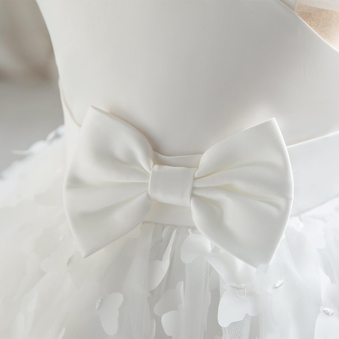 IMEKIS Robe d'anniversaire pour bébé fille - Sans manches - Princesse - Papillon - Volants - Tutu - Fleur - Robe de fête de mariage élégante et formelle - Robe de bal