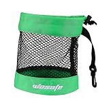 hindraem Kordelzugverschluss dient gleichzeitig als praktischer Griff. Golfballtasche. Praktischer Halter aus robustem Nylon, der die Bälle unterwegs sicher, Grünes Medium