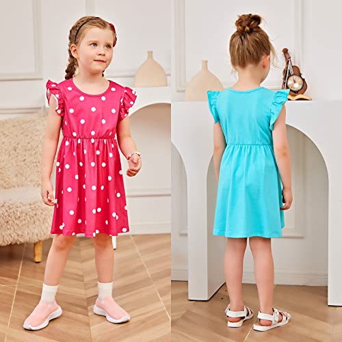 Patpat Toddlers Girls' Short Sleeve Sleeveless Dress Sets Pack Of 3 Toddler Ice Cream Polka Dots Dresses Set #TOP4