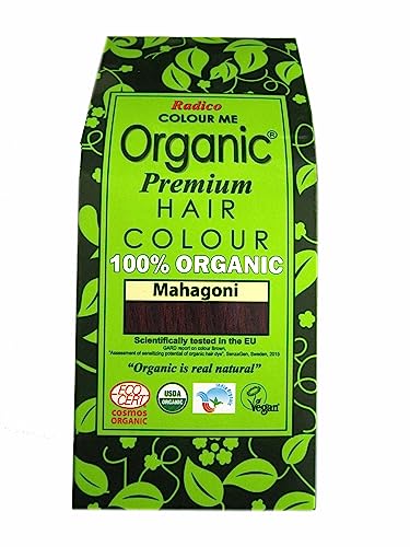 Radico Colour Me - Tinte orgánico para el pelo de caoba, hecho de hierbas ayurvédicas, sin amoniaco ni peróxido de hidrógeno, también para cabellos grises, 4 x 100 g