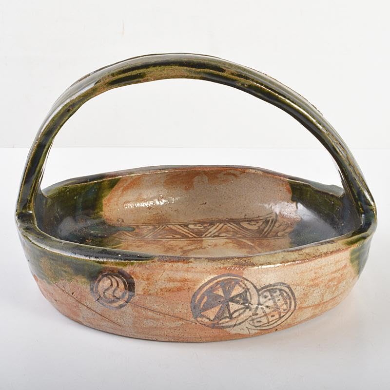 北大路魯山人】代表作 織部釉兜形鉢 二代黒田陶々庵識箱 保証