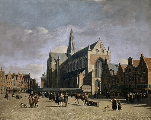 Tableau Grote Markt à Haarlem par Berckheyde pour sublimer la décoration murale du salon