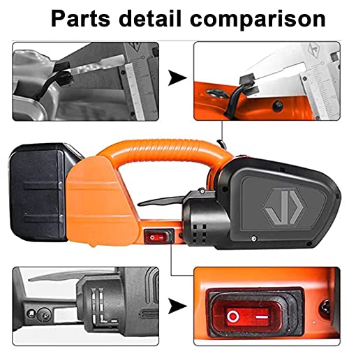 EUQKKWLOY Electric Strapping Kit, Portable Electric Strapping Machine Electric Welding Strapping Tool Plastic Steel Belt PP/PET 6000mAH Rechargeable Battery Powered Automatic, - Image 6