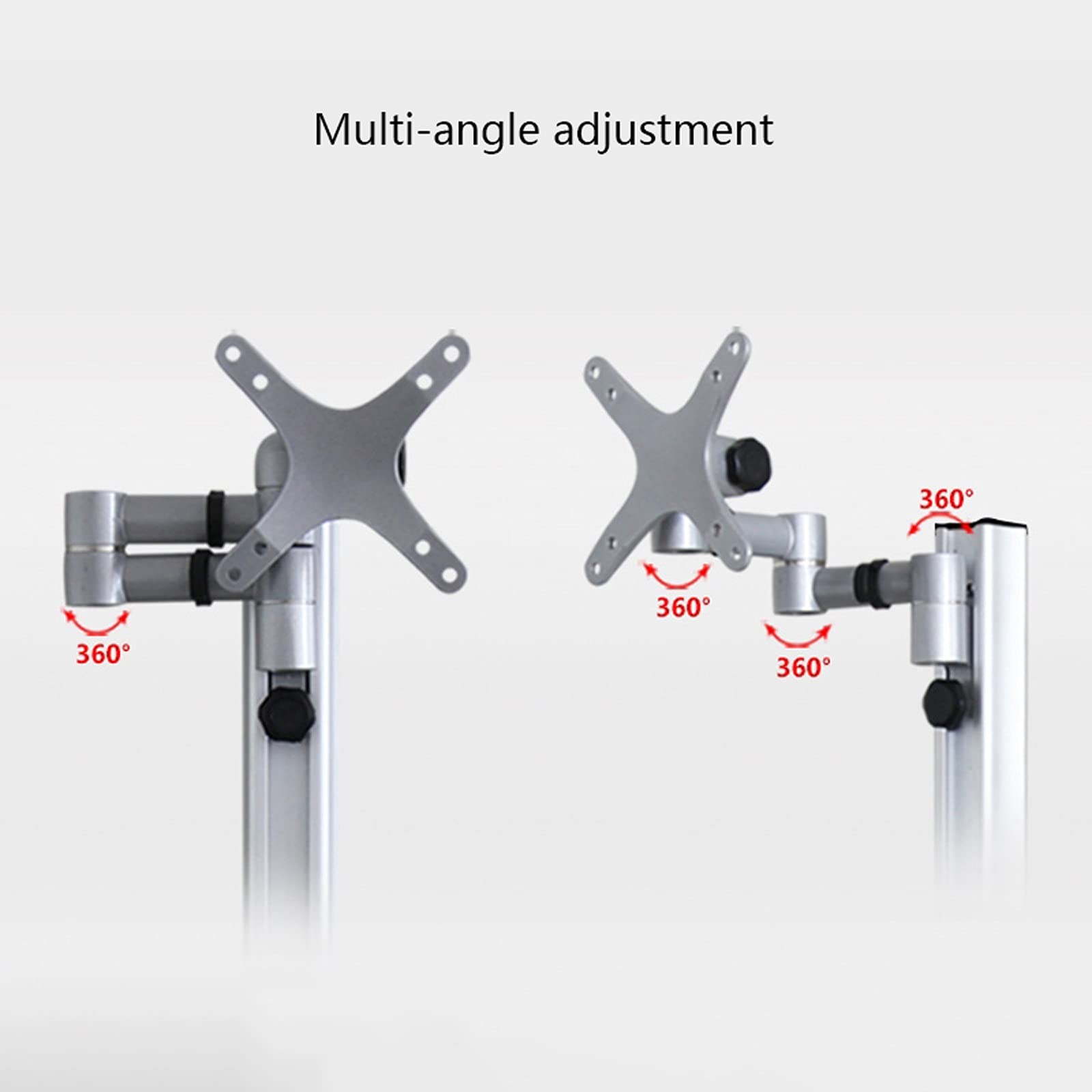 Supporto per TV elencato Supporto per Monitor Singolo da 13"-27" Supporto per Monitor a Parete con Vassoio per Tastiera Supporto per Monitor Regolabile in Altezza, suppo