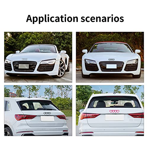 Love Heart Logo Rear Trunk Emblem Auto Accessories Replacement Decal Sticker For Audi A3 A4 A5 A6 A8 Tt R8 Q3 Q5 Q7 Tail Label Vehicle 22 X 7Cm (Silver) #TOP7
