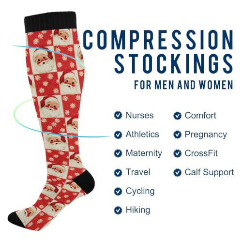 Image of Wusikd Halloween Black Cat Compression Socks for Women and Men Circulation Pumpkin Long Socks for Athletic Running 1