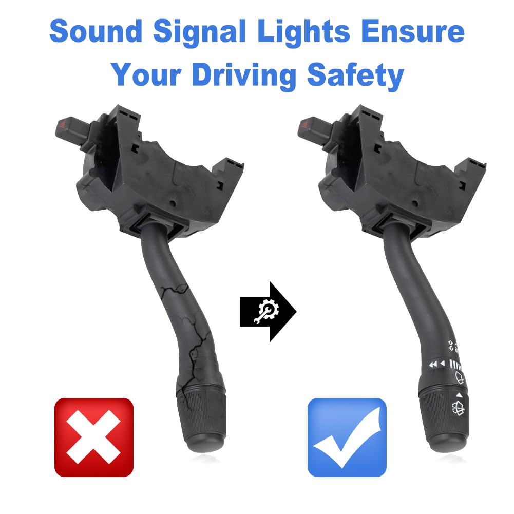 JDMON Turn Signal Switch Compatible with Ford F-150/250/350 1999-2003 F-250/F-350/F-450/F-550/Super Duty Multifunction Switch Replace# YL3Z13K359AAA YL5Z13K359AAA DS1372