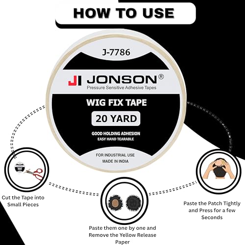 Image of Jonson Hair Wig White Tape | Strong Hold 7-14 Days | Water & Sweat Resistant | Skin-Friendly | Easy to Apply & Remove | 20 Yards