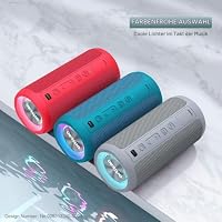 Ortizan Bluetooth Lautsprecher mit Licht, Musikbox Tragbarer Bluetooth Box mit IPX7 wasserdicht, Dualen Bass-Treibern, 30h Akku, Freisprechfunktion für Phone, Draußen – Ansicht 2