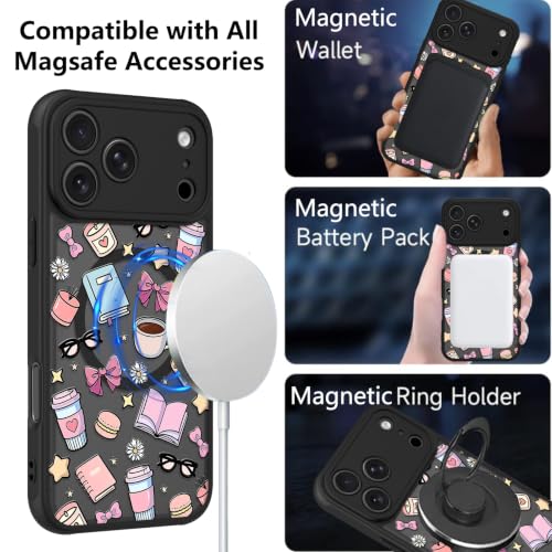 Image of KANGHAR Case for iPhone 17 Pro Cute Compatible with for Magsafe Black | Collage Design Protective Magnetic Case for Girls Women