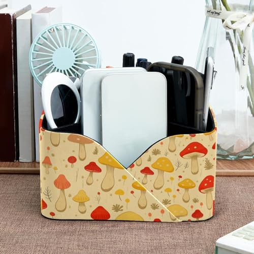 Organiseur de bureau rectangulaire champignon jaune pour papeterie - 7
