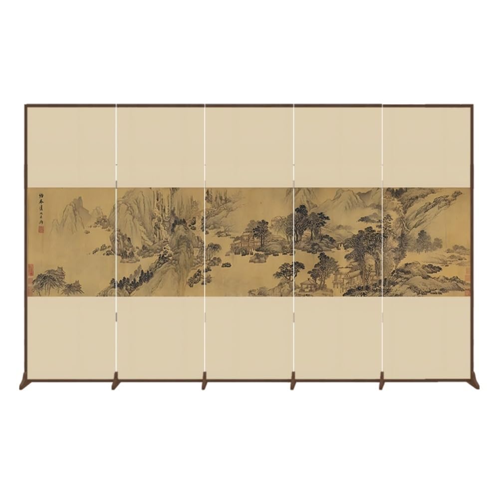 Privacy Screen Floor-standing Screen Partition Decoration Living Room Entrance Tea Office Foldable Retro Chinese Privacy Room Divider