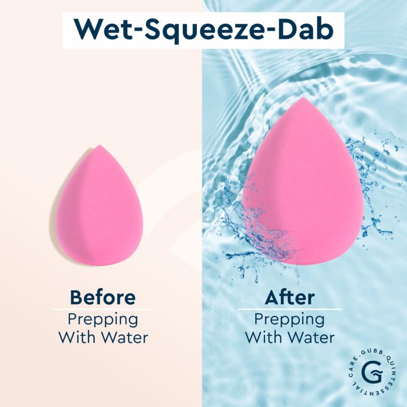 Image of GUBB Professional Mini Makeup Sponge Beauty Blender | Cosmetic Blending Tool for Liquid, Cream & Powder Beauty Products| Egg shape Face Sponge Puff Pack of 3 (Light Pink)