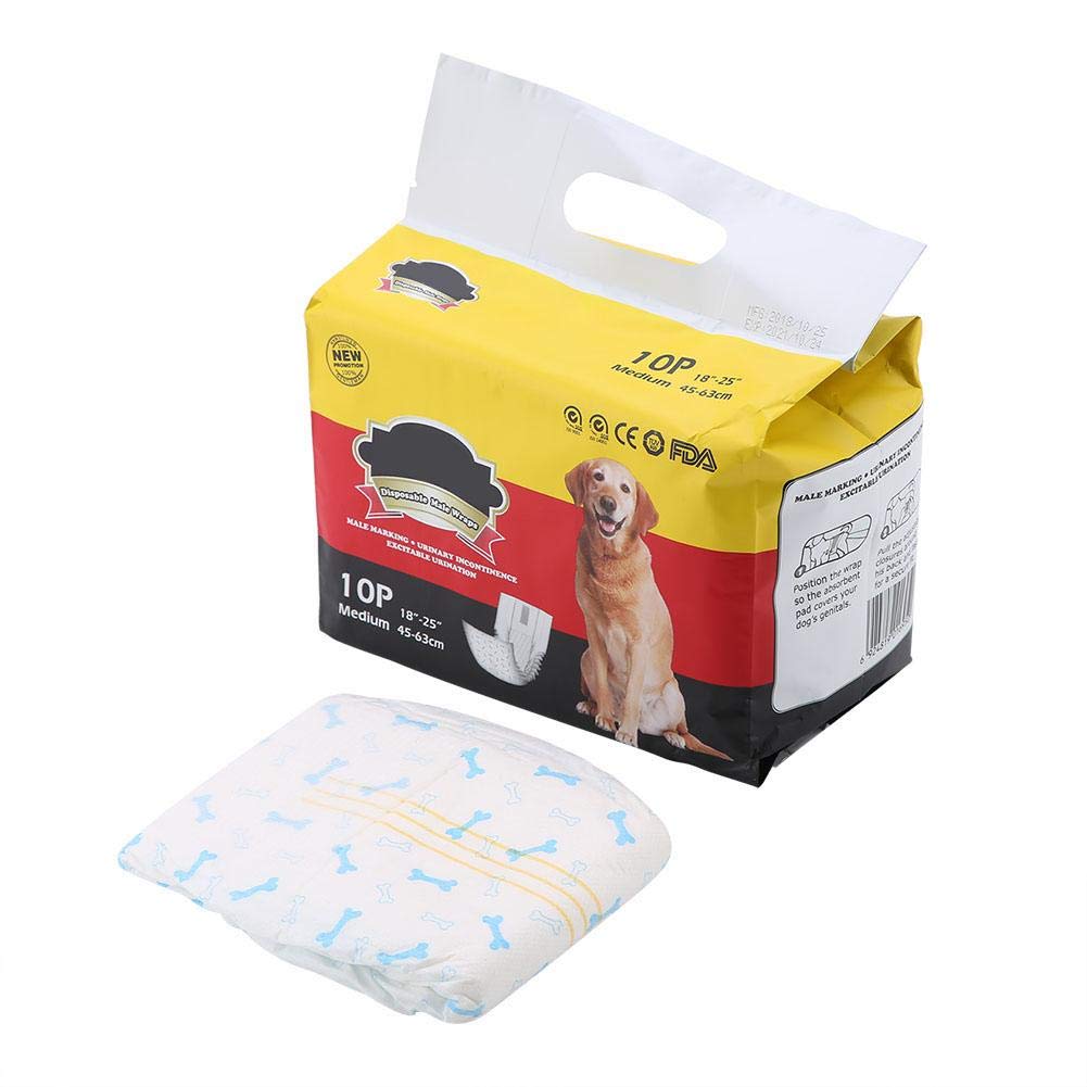 Pañales para Perro Macho Pañales para Perros Masculinos Envoltura para Perros Pañales para Perros Cachorros para el Vientre Pañales para pañales Pañales Sanitarios Fisiológicos (M)
