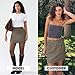 EXLURA Womens Tweed Bodycon Mini Skirt High Waist Side Zipper Fall Trendy Pencil Short Skirts Business Casual Outfits Pockets Brown