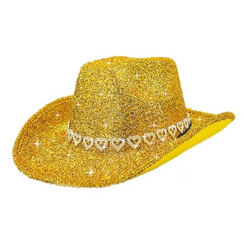 Sombrero de vaquera con brillos y rhinestones para adultos miniatura 2