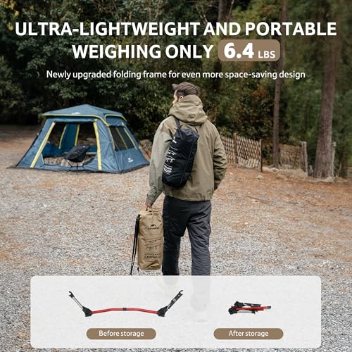 Image of Naturehike ArmyWild Folding Camping Cot, Height Adjustable Ultralight Backpacking Cot, Portable Camping Bed for Camping Hiking Travel Home