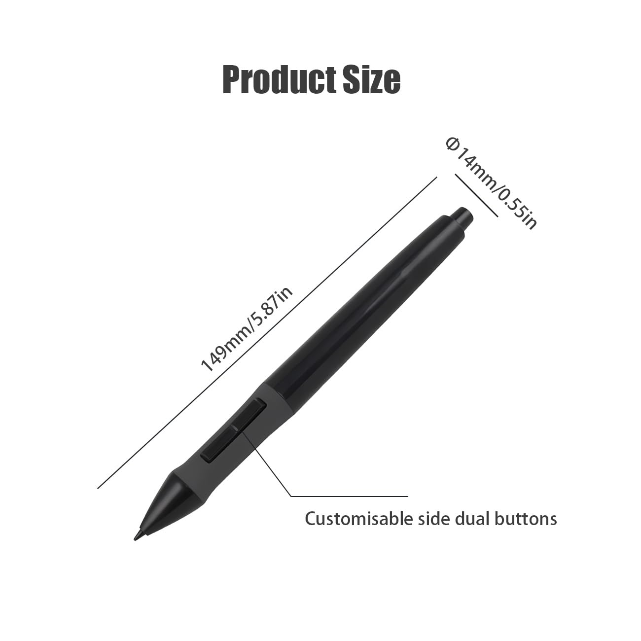Penna sensibile alla pressione per HUION PEN68 penna digitale con 2 pulsanti laterali programmabili 2048 livelli per HUION H420 Tablet grafica PCS