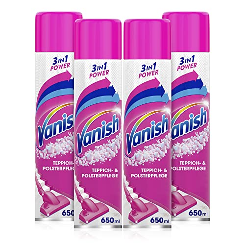 Vanish Polster- und Teppichreiniger Schaum – 4 x 650 ml – Reinigungsmittel für Teppich und...