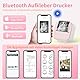Odaro T02 Mini Drucker, Inkless Sticker Drucker Protable, Inkless Fotodrucker mit 1 Rolle Papier, Bluetooth Thermotaschendrucker für Notizen, Fotos, DIY Druck, Geburtstag, Rosa