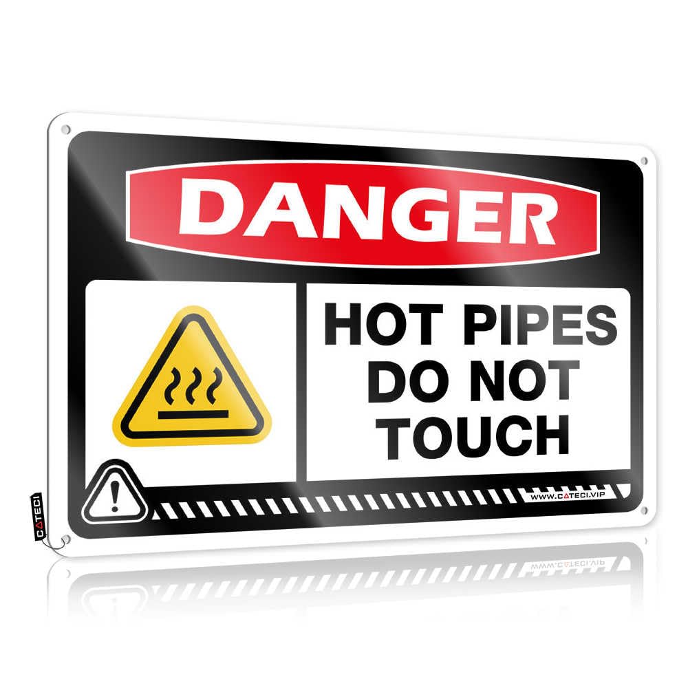 Fzfn Colour Custom Poster Rustic Essentials | Danger Hot Pipes Do Not Touch Sarcastic Metal Wall Decor For Entrance Home(30X40cm)