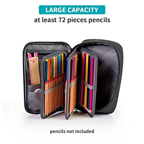 Number-One Large Capacity Pencil Case, 72 Slots Colored Pencil Pouch Bag Portable Pencil Holder Stationery Organizer With Compartments For Office And Travel thumb #2