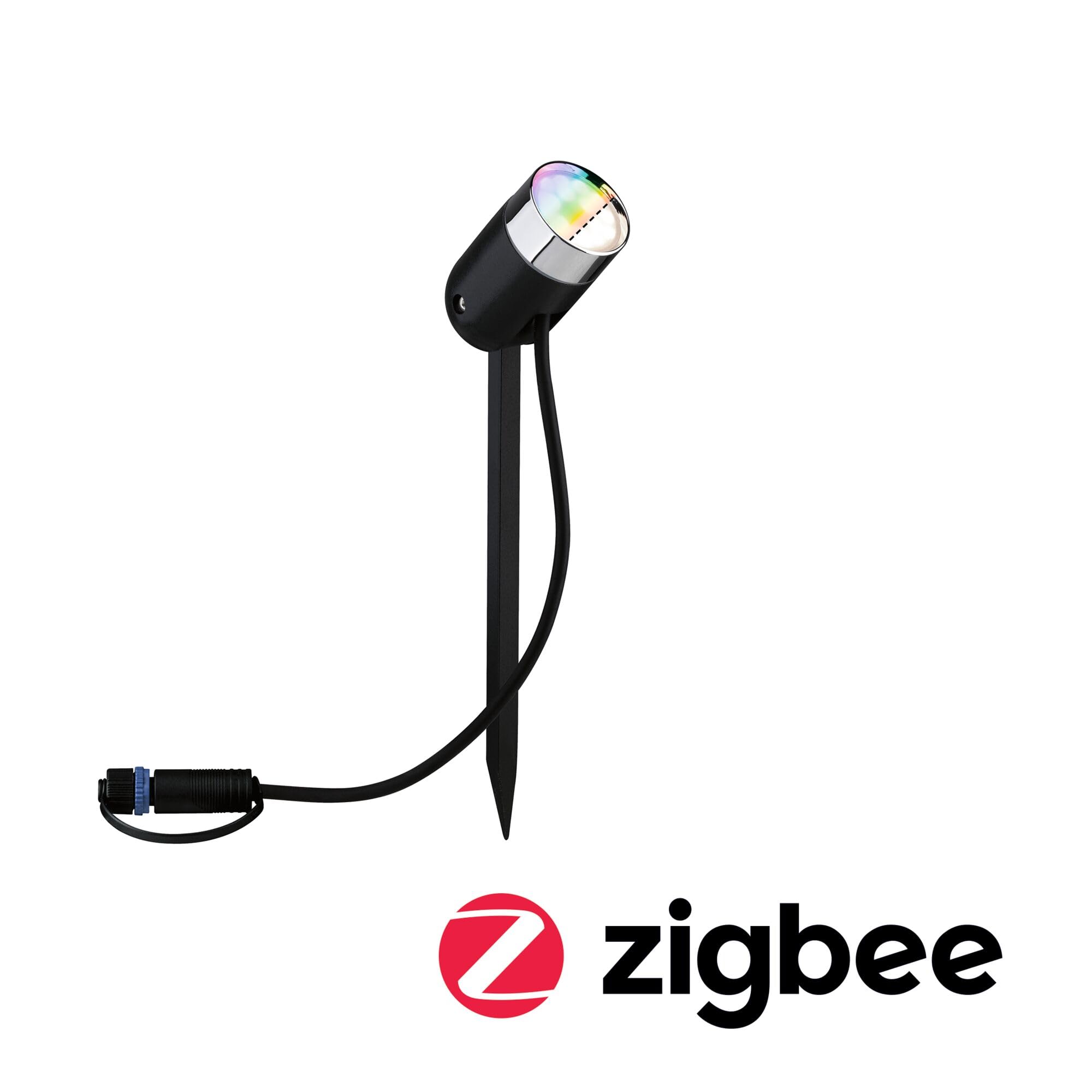 Paulmann 94283 Luminaire d'extérieur LED Plug & Shine ZigBee Spot Pike RGBW incl. 1x4,5 watts gradable IP44 Anthracite Éclairage de jardin plastique Blanc chaud 3000 K