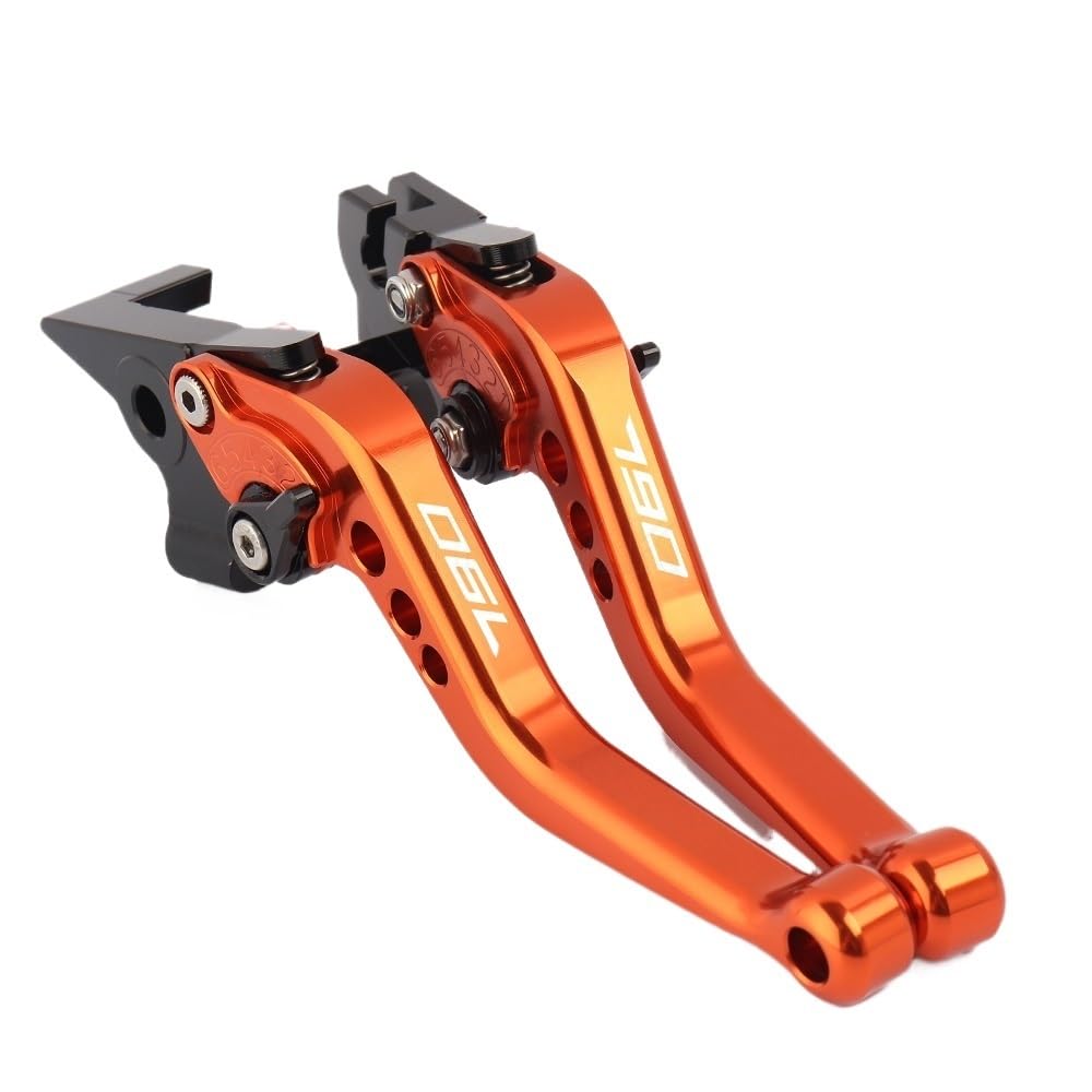 Leva freno frizione moto Leve freno frizione corte/adatte for KTM 790 Duke 2018 2019 2020 2021 2022 Leva regolabile corta for moto in alluminio CNC(BLACK ORANGE)