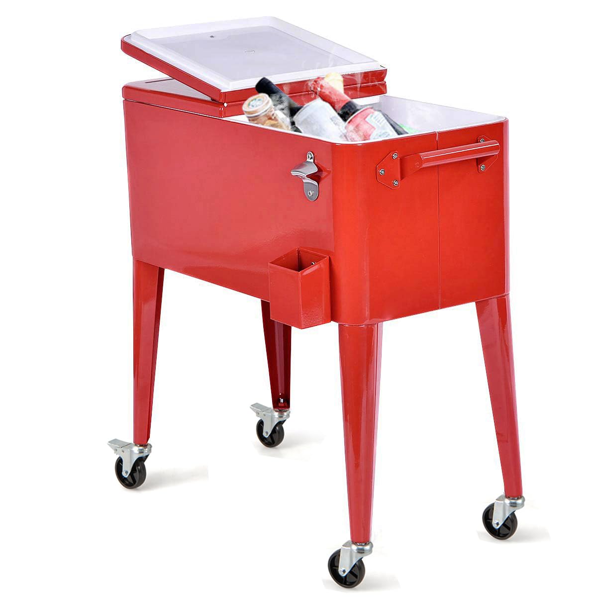 HAPPYGRILL 80 Quart Rolling Cooler Cart