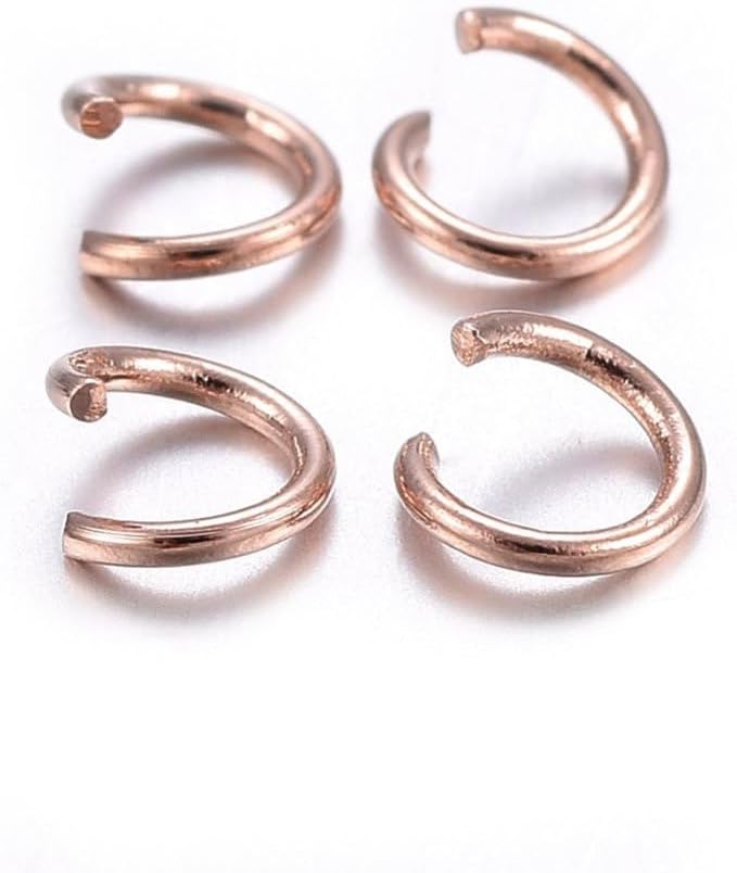 100 Pieces - 304 Rose Gold Tone Stainless Steel Jump Rings - 5mm - 20 Gauge (0.8mm Thickness) - Image 2