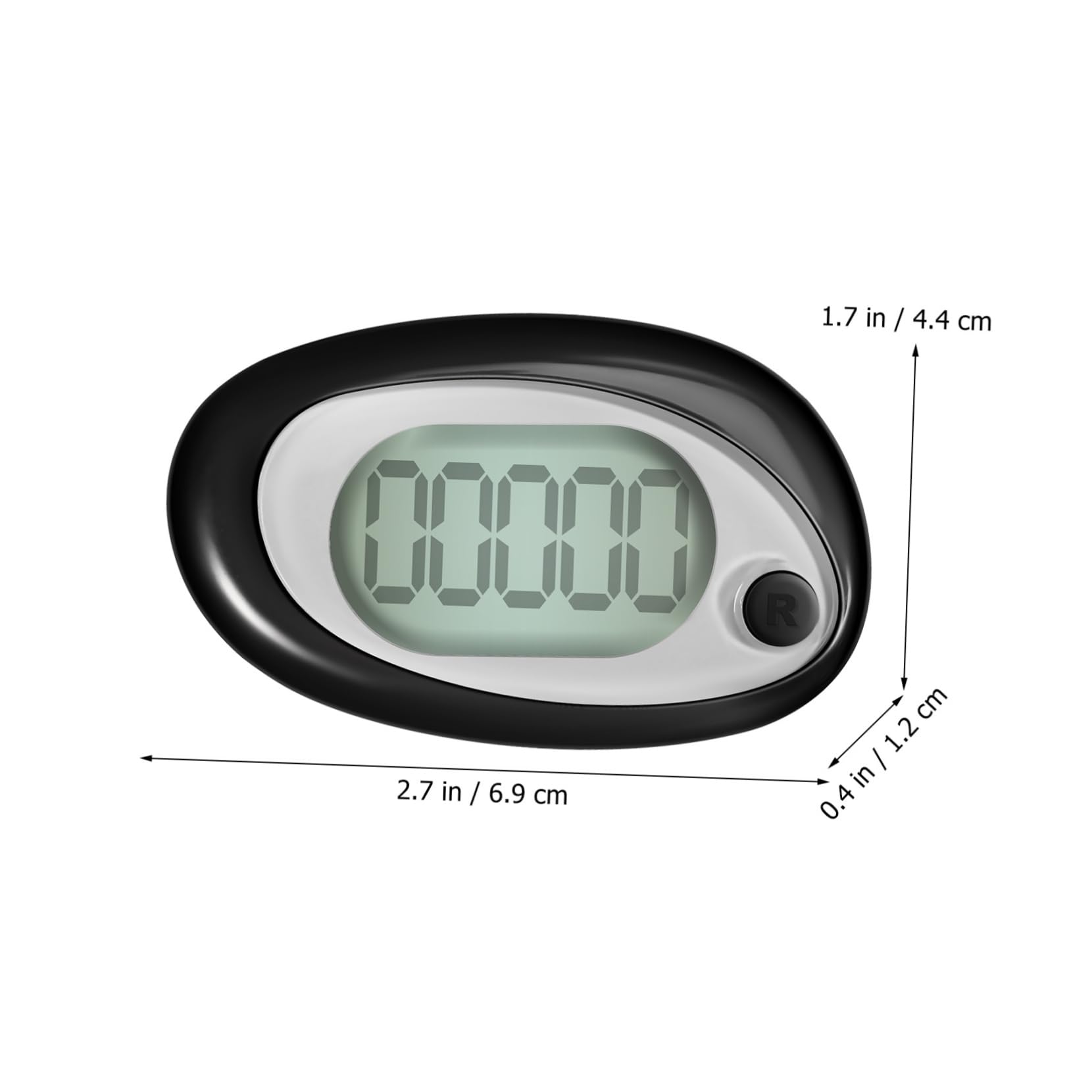 Abaodam Schrittzähler Theke zum Spazierengehen 3D Knöchel Schritte Sport Schalter Schlüssel Clips elektronisch für Lauftheke Wandern Spazierzähler Plastik Black