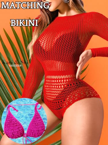 Image of Kaei&Shi Sexy Hollow Rave Outfits, Fishnet Bodysuit Fits US Women Sizes 0-18, Sheer Lace Glow Party Tops Festival Mesh