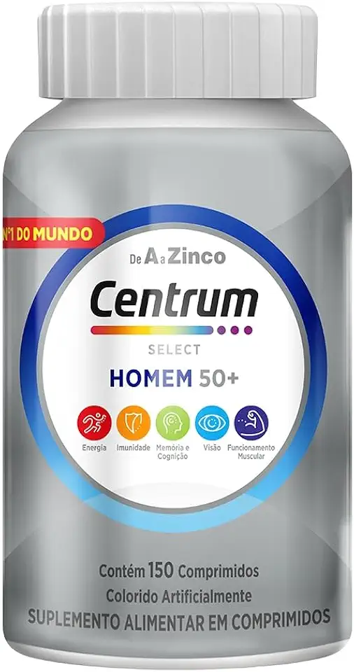 Centrum Homem 50 Mais Multivitaminico, com Vitamina D, Vitamina B12, Calcio e Magnesio, 150 Comprimidos