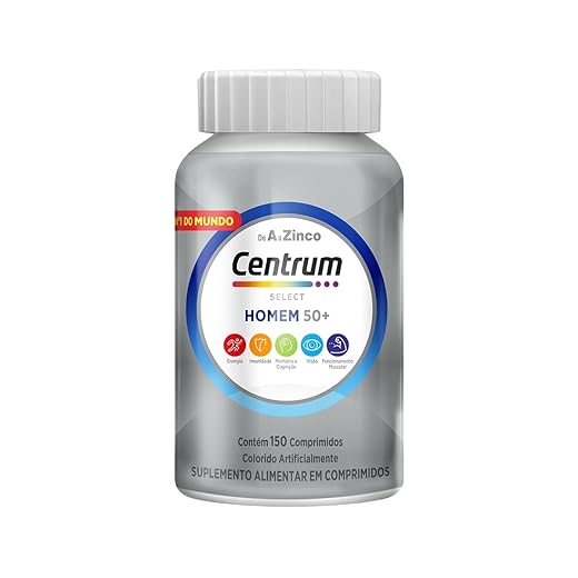Centrum Homem 50 Mais Multivitaminico, com Vitamina D, Vitamina B12, Calcio e Magnesio, 150 Comprimidos