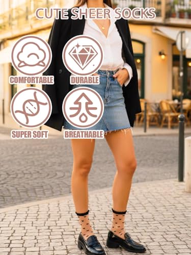 Image of Campsis Women Sheer Socks Sheer Ankle Socks for Women and Girls