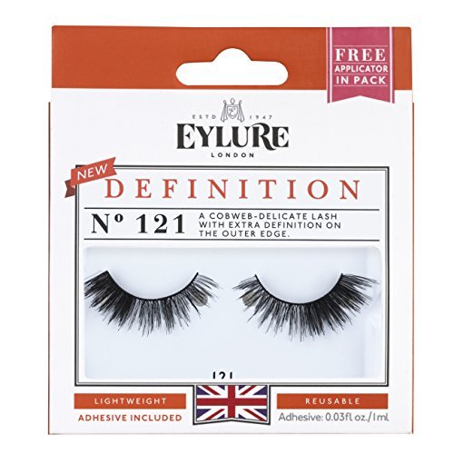 Eylure Definition False Eyelash, Style No. 121, Reusable, Adhesive Included, 1 Pair
