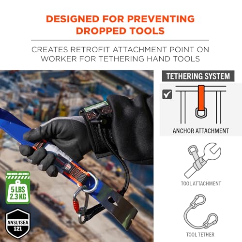 Image of Ergodyne Squids 3123 Tool Wristband with D-Ring Tool Lanyard Tethering Attachment Point, Tool Weight Rating 5lbs